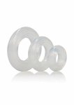 CalExotics Premium Silicone Ring Set – zestaw 3 elastycznych pierścieni silikonowych, przezroczyste
