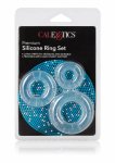 CalExotics Premium Silicone Ring Set – zestaw 3 elastycznych pierścieni silikonowych, przezroczyste