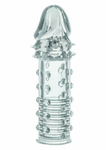 CalExotics Apollo Extender przezroczysty anatomiczny przedłużacz 5 cm TPR, teksturowany