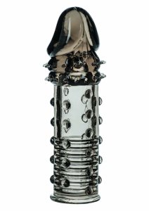 CalExotics Apollo Extender przezroczysty anatomiczny przedłużacz 5 cm TPR, żebrowany