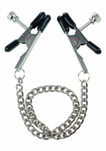CalExotics Bull Nose Nipple Jewelry – regulowane zaciski z łańcuszkiem, miękkie końcówki PVC