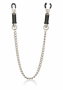 CalExotics Superior Nipple Clamps – regulowane klamry z łańcuszkiem, miękkie podkładki PVC