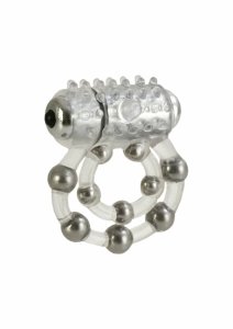 Maximus Ring 10 Stroke Beads wibrujący pierścień intymny TPR, podwójny system, wodoodporny