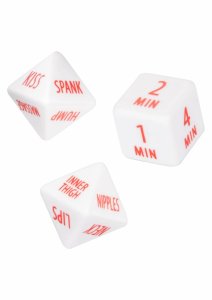 Tempt & Tease Dice zestaw 3 akrylowych kości do gry dla par, kreatywna gra