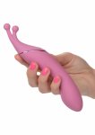 CalExotics Tempt And Tease Kiss dwustronny masażer wibracyjny 7 trybów, silikonowy, fioletowy