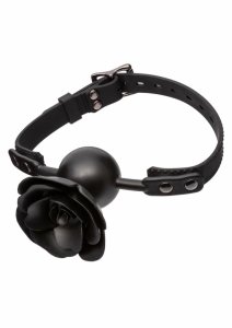 Forbidden Removable Rose Gag silikonowy z odpinaną dekoracyjną rożą, regulowany pasek