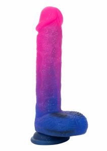 CalExotics Ombre Hombre XL silikonowa maszyna intymna z wibracjami, brokatowa, fioletowa, USB