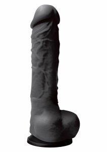NS Novelties Pleasures Dildo 8 inch silikonowy model anatomiczny z przyssawką czarny 20 cm