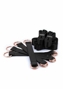 NS Novelties Bondage Couture Tiedown Straps eleganckie granatowe pasy mocujące regulowane