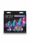 Rear Assets Trainer Kit Heart zestaw 3 chromowanych wtyczek z kryształkiem serce
