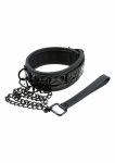 Sportsheets Collar regulowany kołnierz z neoprenu i winylu, smycz, czarny