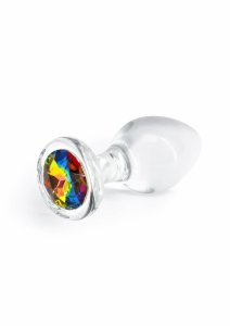 Crystal Desires Rainbow Gem Medium szklany korek z kolorowym kryształem, średni rozmiar