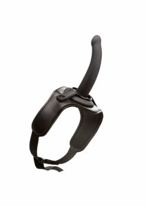 CalExotics Onyxxx Thigh Strap z silikonową sondą 5 cali, regulowany pas udowy, czarny