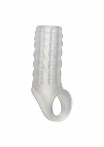 CalExotics Performance Maxx Liquid Silicone dwustronny rękaw anatomiczny, żebrowany, silikonowy