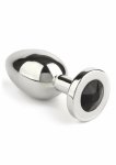 Mr. Steel Jeweled Plug Medium stalowy z kryształem dekoracyjnym, stożkowy, 8 cm