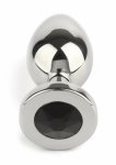 Mr. Steel Jeweled Plug Medium stalowy z kryształem dekoracyjnym, stożkowy, 8 cm