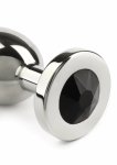 Mr. Steel Jeweled Plug Medium stalowy z kryształem dekoracyjnym, stożkowy, 8 cm