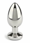 Mr. Steel Jeweled Plug Small stalowy z kryształem, rozmiar S, anatomiczna forma