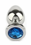 Mr. Steel Jeweled Plug Small stalowy z kryształem, rozmiar S, anatomiczna forma