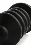 Mr. Steel Ass Blaster Small stalowy korek anatomiczny, czarny mat, żebrowana tekstura, S