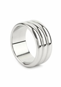 Mr. Steel Elegant Deep C-Ring 50mm stalowy pierścień anatomiczny z głębokim żłobieniem, polerowana powierzchnia
