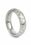 Mr. Steel MeGa Tire C-Ring Satin 50mm stalowy pierścień satynowy, bieżnik opony, anatomiczny