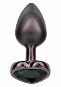 CalExotics Jewel Diamond Heart Plug Small srebrny z kryształem serce 7 cm – anatomiczny, gładki