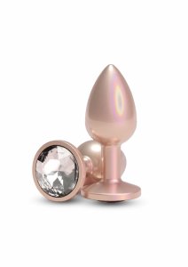 Doc Johnson Iridescent Plug Small – chromowany model anatomiczny, opalizujący, rozmiar S