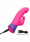 Bunny Vibrator model silikonowy z uszami, 10 trybów, wodoodporny, różowy, ładowanie USB