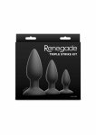 Renegade Triple Strike Anal Kit zestaw 3 anatomicznych stożków silikonowych, czarny