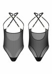 Kinky Diva Coquette Cupless Body koronkowe, regulowane body z otwartą linią biustu, czarne
