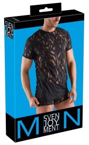 Svenjoyment Shirt S czarna koszulka burnout, półprzezroczysta, krótki rękaw