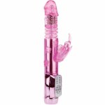 BAILE Rabbit Throbbing Butterfly – maszyna intymna USB, 12 trybów, podwójna rotacja, fioletowa