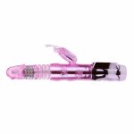 BAILE Rabbit Throbbing Butterfly – maszyna intymna USB, 12 trybów, podwójna rotacja, fioletowa