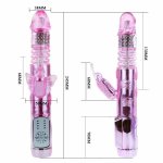 BAILE Rabbit Throbbing Butterfly – maszyna intymna USB, 12 trybów, podwójna rotacja, fioletowa