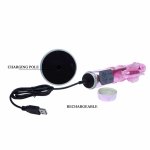 BAILE Rabbit Throbbing Butterfly – maszyna intymna USB, 12 trybów, podwójna rotacja, fioletowa