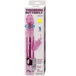 BAILE Rabbit Throbbing Butterfly – maszyna intymna USB, 12 trybów, podwójna rotacja, fioletowa