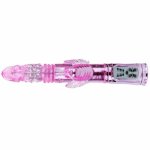 Baile Rabbit Throbbing Butterfly – wibrator obrotowy, pulsacja, 5 trybów, USB, silikon/TPE