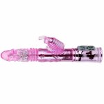 Baile Rabbit Throbbing Butterfly – wibrator obrotowy, pulsacja, 5 trybów, USB, silikon/TPE