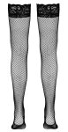 Cottelli Hold-up Net Stockings S czarne pończochy kabaretki z koronką, silikonowa taśma