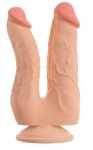 Nature Skin Bendable Double Penetrator elastyczny model TPE, podwójny, przyssawka, 20/19 cm