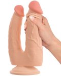 Nature Skin Bendable Double Penetrator elastyczny model TPE, podwójny, przyssawka, 20/19 cm