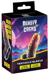 Beasty Cocks Tentacle Sleeve – silikonowa nakładka anatomiczna 12 cm, tentaklowa tekstura, elastyczny pierścień