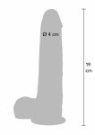ToyJoy Foreskin Dildo silikonowy 20 cm – model z ruchomą powłoką, 10 trybów wibracji, pilot