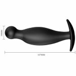 Pretty Love korek analny silikonowy czarny, 11,7 cm, ergonomiczny uchwyt