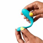 ROMP Join turkusowy pierścień wibrujący dla par, silikon medyczny, USB, IPX7