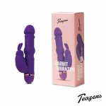 Teazers Rabbit Vibrator Silicone fioletowy, 20 trybów, elastyczny, podwójna stymulacja