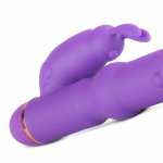 Teazers Rabbit Vibrator Silicone fioletowy, 20 trybów, elastyczny, podwójna stymulacja