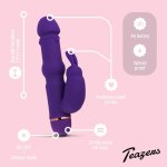 Teazers Rabbit Vibrator Silicone fioletowy, 20 trybów, elastyczny, podwójna stymulacja