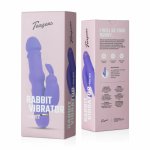 Teazers Rabbit Vibrator Silicone fioletowy, 20 trybów, elastyczny, podwójna stymulacja